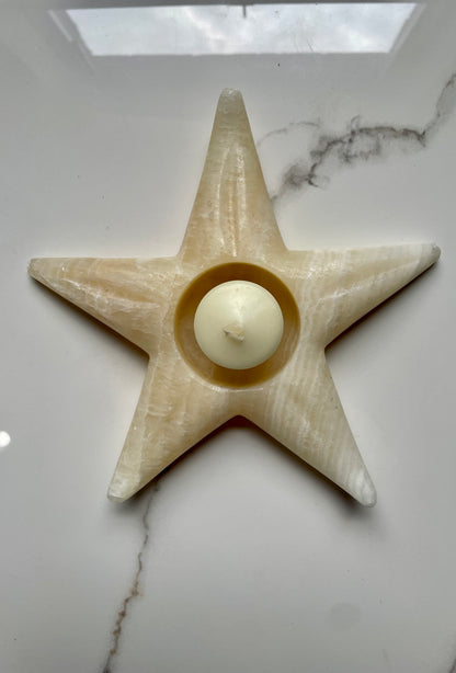 Star/Tray Beige Decorative Onyx Set