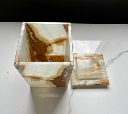 Beige Large Onyx Ash Container