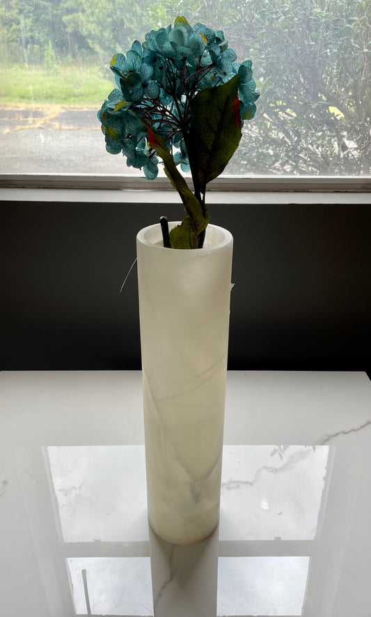 White Large Onyx Flower Vase