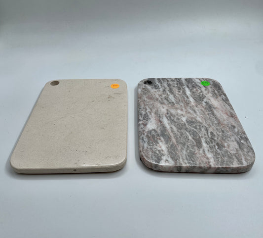 Beige/Multicolor 2pc Marble Cutting Board Set