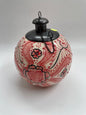 Red Flower Patterned Citronella Ceramic Sphere