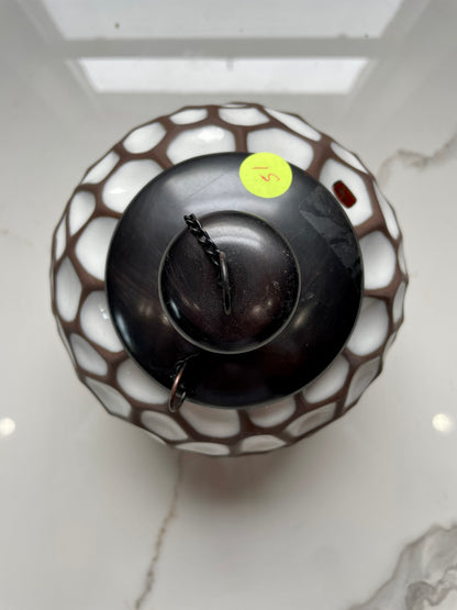 Natural White/Brown Patterned Citronella Ceramic Sphere