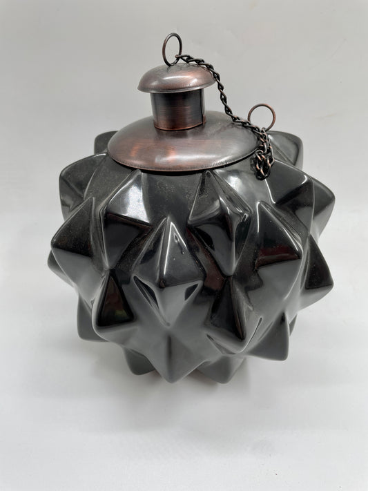Black Spikes Patterned Citronella Ceramic Sphere