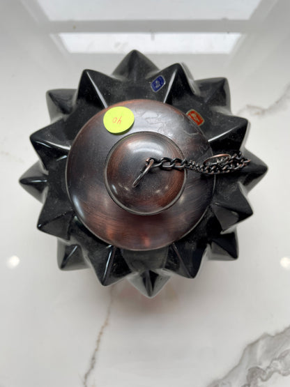 Black Spikes Patterned Citronella Ceramic Sphere