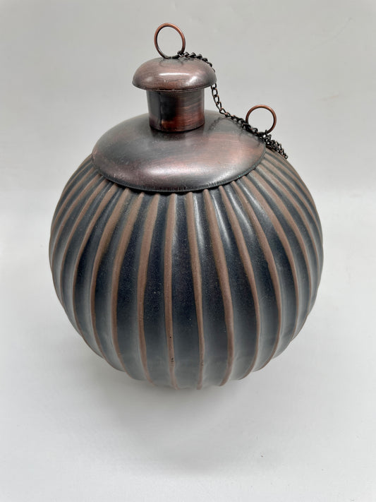 Dark Gray Slices Patterned Citronella Ceramic Sphere