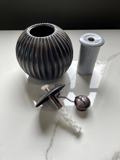 Dark Gray Slices Patterned Citronella Ceramic Sphere