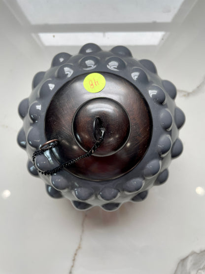 Gray Ball Patterned Citronella Ceramic Sphere