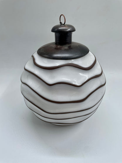 White Waves Patterned Citronella Ceramic Sphere