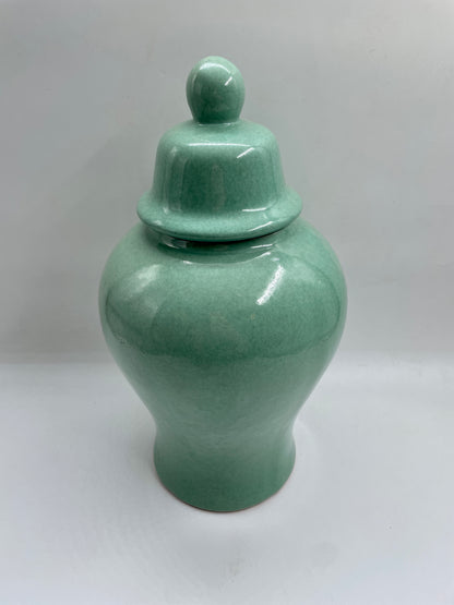 Medium Green Ceramic Urn