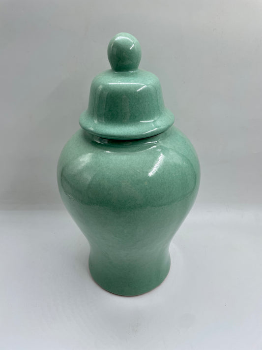 Medium Green Ceramic Urn