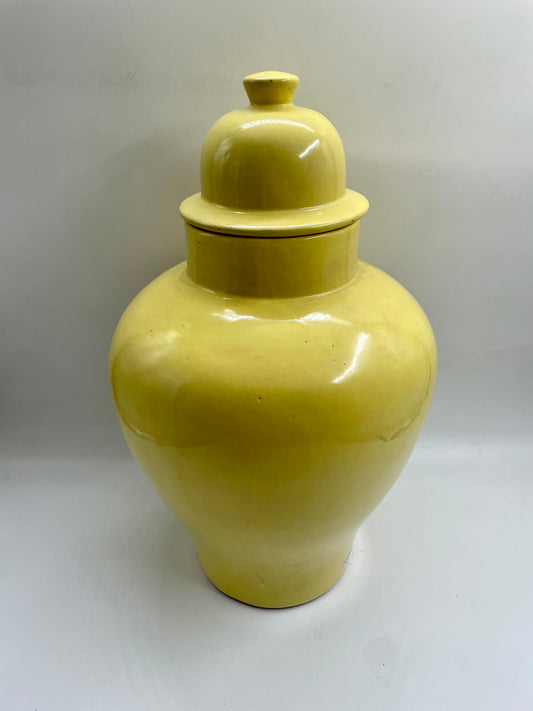 Large Yellow Ceramic Urn