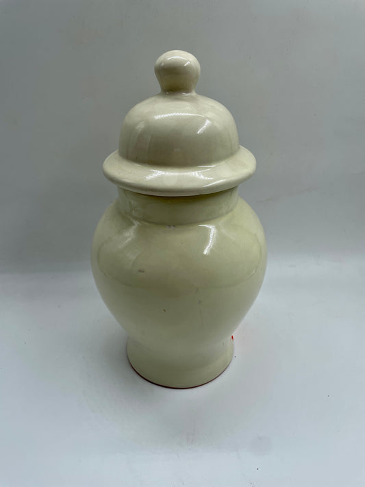 Small Beige Ceramic Urn