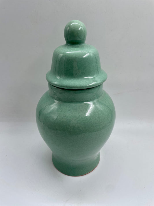 Small Green Ceramic Urn