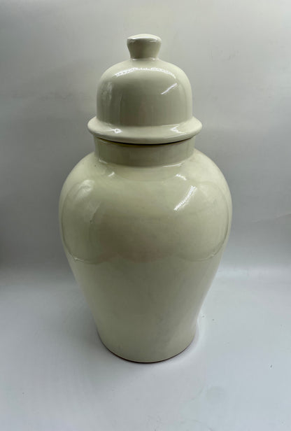 Large Beige Ceramic Urn