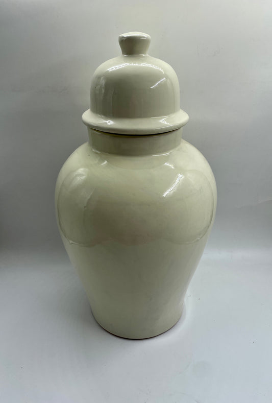 Large Beige Ceramic Urn