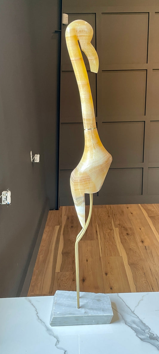 Down Yellow Onyx Crane
