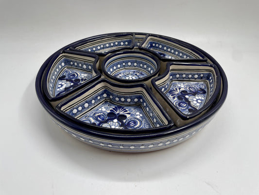 Big Blue And White Dip Talavera Tray Set