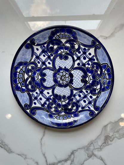 Blue and White Wall Hanged Decorative 3pc Talavera Plate Set