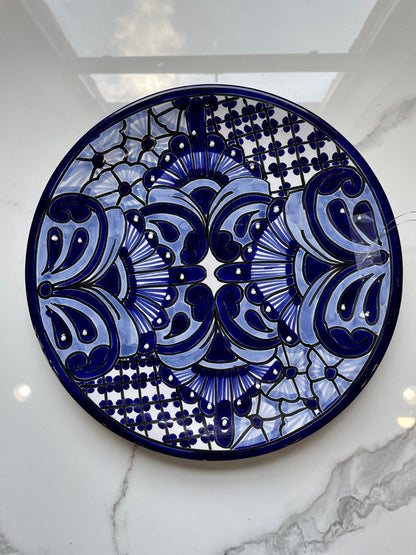 Blue and White Wall Hanged Decorative 3pc Talavera Plate Set