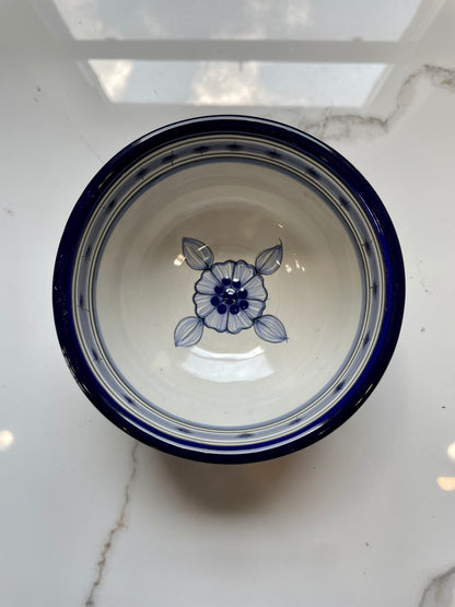 Blue and White Patterned 2pc Talavera Bowl Set