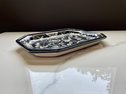 Black and White Patterned Talavera Tray