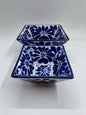 Blue and White Medium Patterned Square Talavera Tray Set