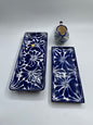 Blue and White  Patterned Talavera Tea Tray Set