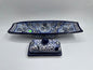 Blue and White  Patterned Big Canoe Talavera Tray Set