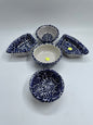 Dark Blue and White  Patterned Small Bowl Talavera Tray Set