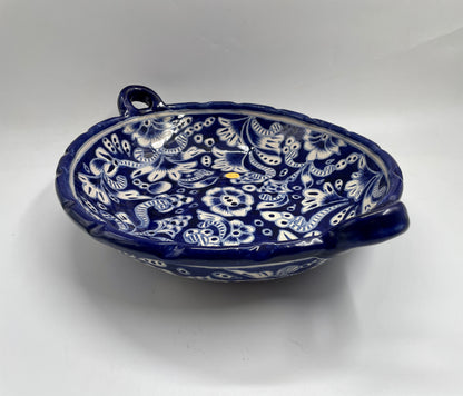 Blue and White Big  Patterned Talavera Bowl