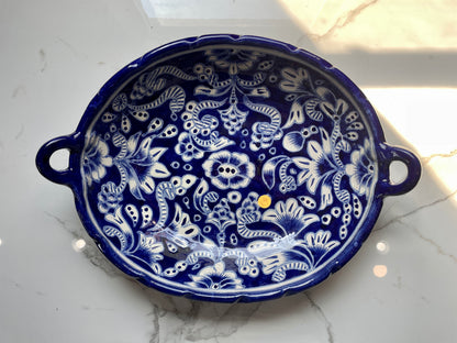 Blue and White Big  Patterned Talavera Bowl