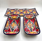 Multicolor 3pc Patterned Bowl and Tray Talavera Set