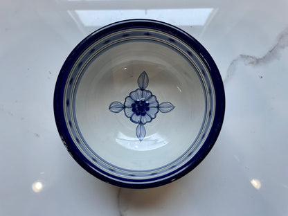 Blue and White  Patterned 4pc Bowl Talavera Set