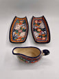 Multicolor Patterned 3pc Canoe Tea Talavera Set