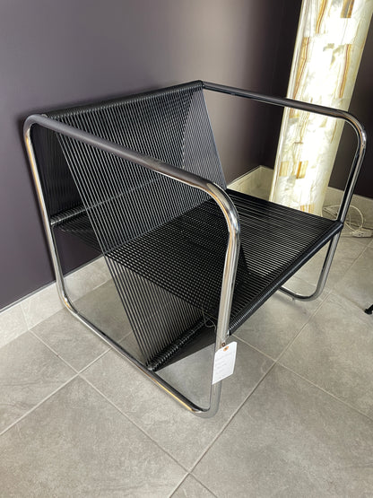 Black Cube Acapulco Chair w/ Silver Frame