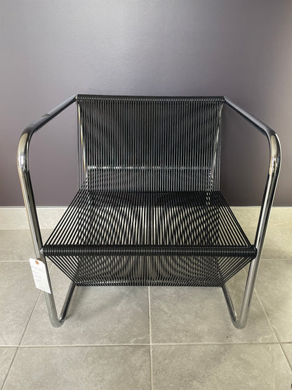 Black Cube Acapulco Chair w/ Silver Frame