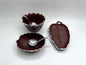 Brown Small 5pc Flora Pewter Tray Set