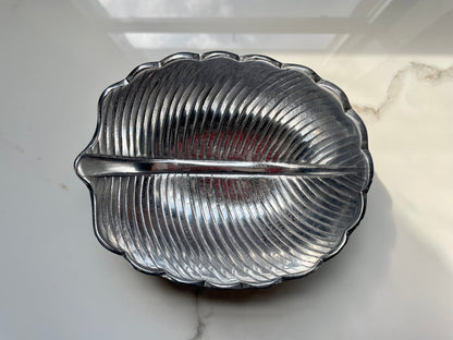 Silver Small 3pc Flora Pewter Tray Set
