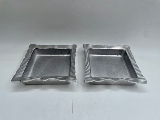 Silver Small 2pc Square Pewter Tray Set