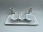 White Medium 6pc Tray and Assorted Pewter Set
