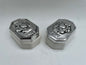 Silver and White 2pc Jewelry Pewter Holder Set