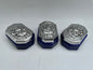 Silver and Blue 3pc Jewelry Pewter Holder Set