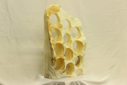 Yellow & White Onyx Stone Wine Holder