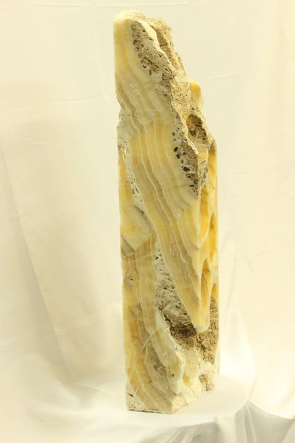 Yellow & Brown Onyx Stone Wine Holder