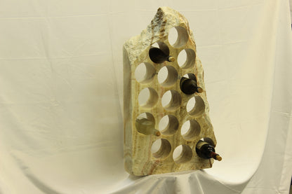 Red & Grey Onyx Stone Wine Holder