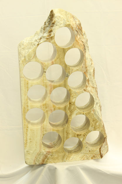 Red & Grey Onyx Stone Wine Holder