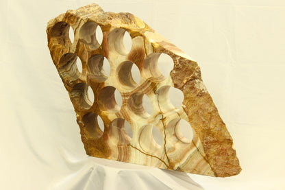Red & White Onyx Stone Wine Holder