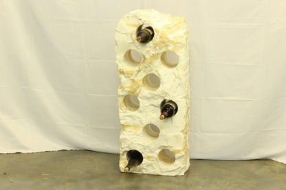 Large White & Beige Onyx Floor Wine Holder