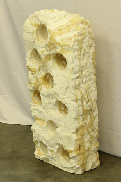 Large White & Beige Onyx Floor Wine Holder