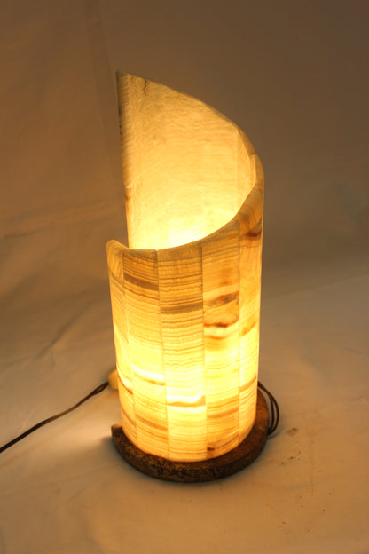 Large Beige Onyx Vortex Lamp
